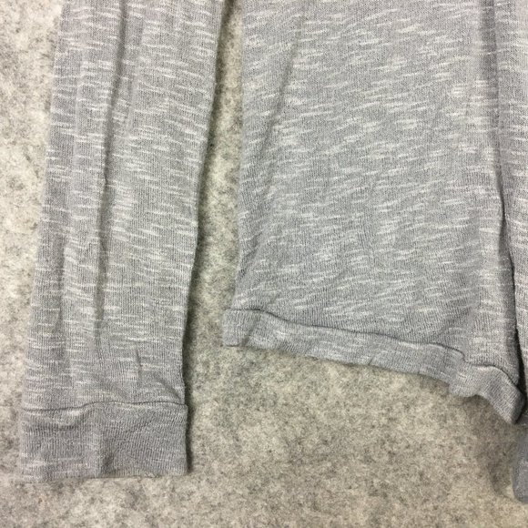 Urban Outfitters Silence Noise Cardigan L Slub Gray Lace Inset Open Front Career - Picture 2 of 14